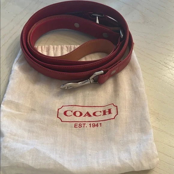 Dog leash Coach Dog leash Like new deep red color very classic - Picture 1 of 8